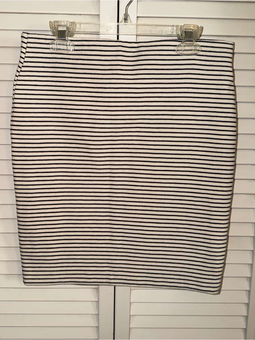 Ann Taylor LOFT Black and White Striped Pencil Skirt